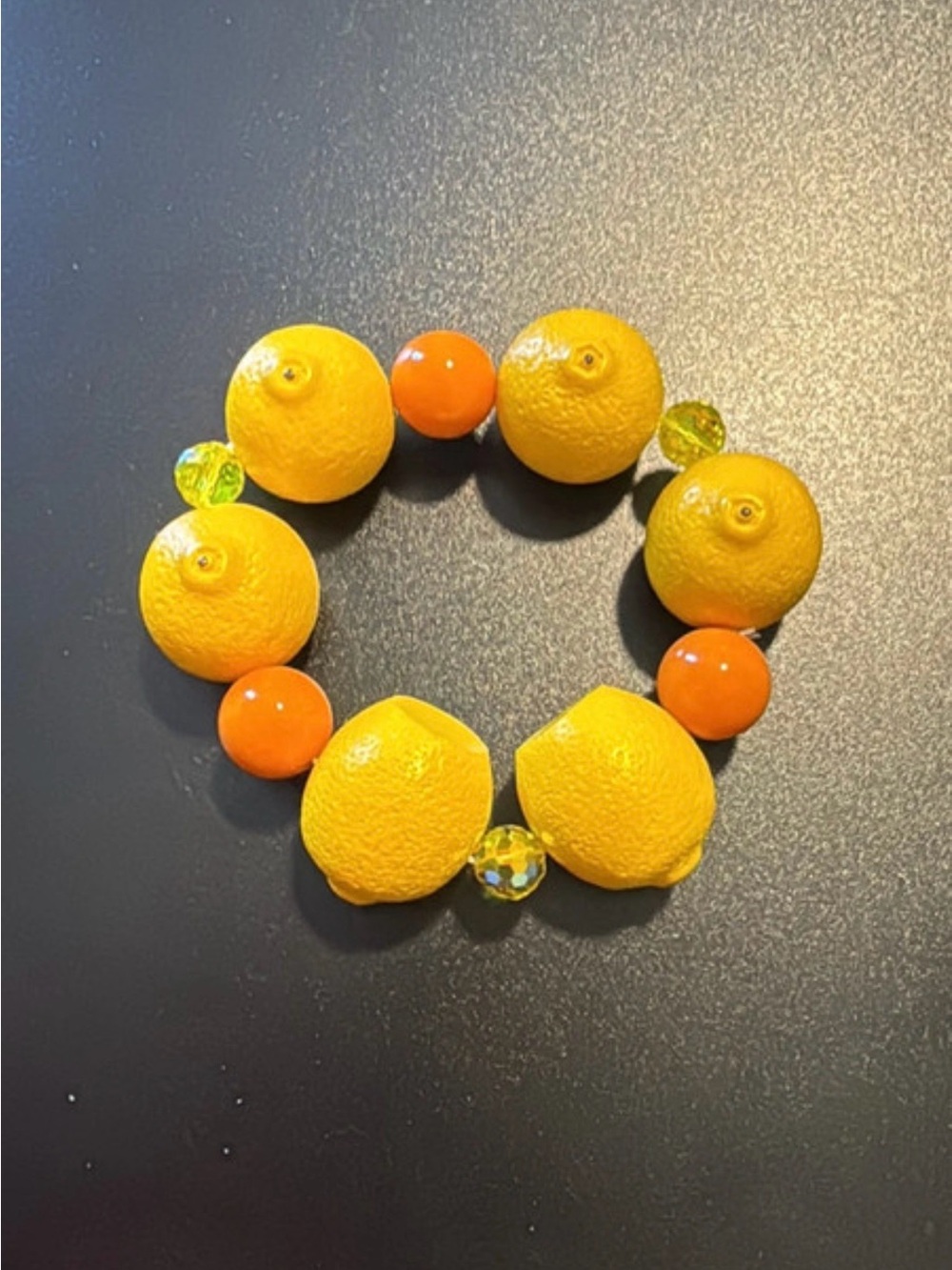 Bright Yellow Orange Bead Kids Bracelet - Unbranded